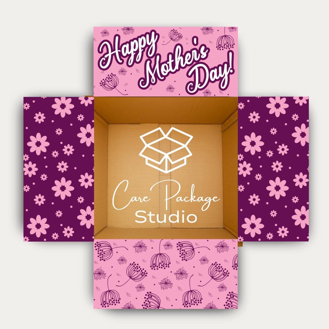 Happy Mothers Day Care Package Box Flap Stickers, Floral Gift Box Decor ...