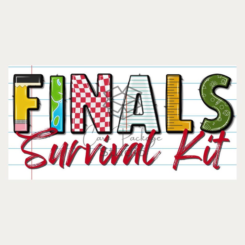 Finals Survival Kit Care Package Stickers, College Student Gift Box ...