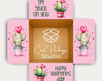 Stuck on You Valentines Day Care Package Labels, College Gift Box Flaps, Deployment Shipping Box Stickers, Long Distance Relationship Gift