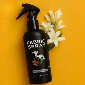 White Lily & Amber Fabric Spray | Luxury Room and Linen Mist | Long-Lasting Scent | Fabric Freshener | 10oz Handcrafted Spray