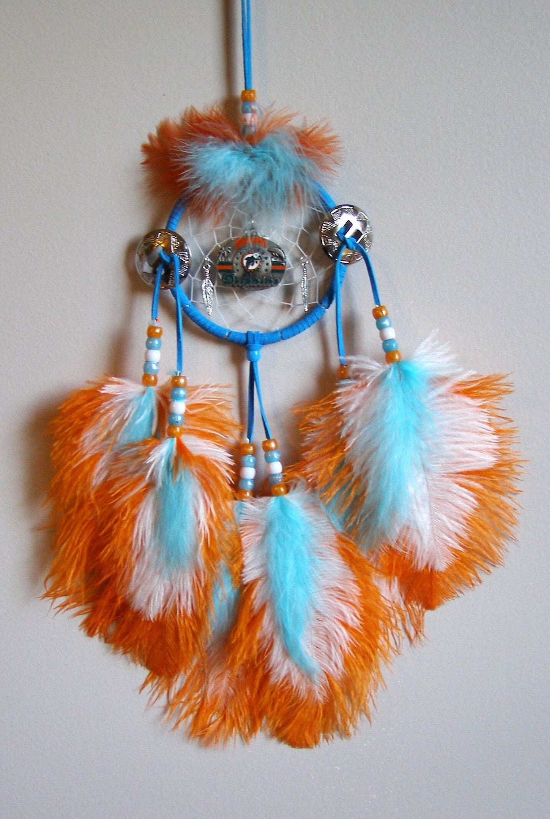Miami Dolphins Rear View Mirror Dream Catcher With NFL Official