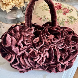 Art to Wear Samttasche, Samttasche, Geldbeutel, Samttasche, romantische Handtasche, Samttasche, Abendtasche, Abendtasche, Unikat