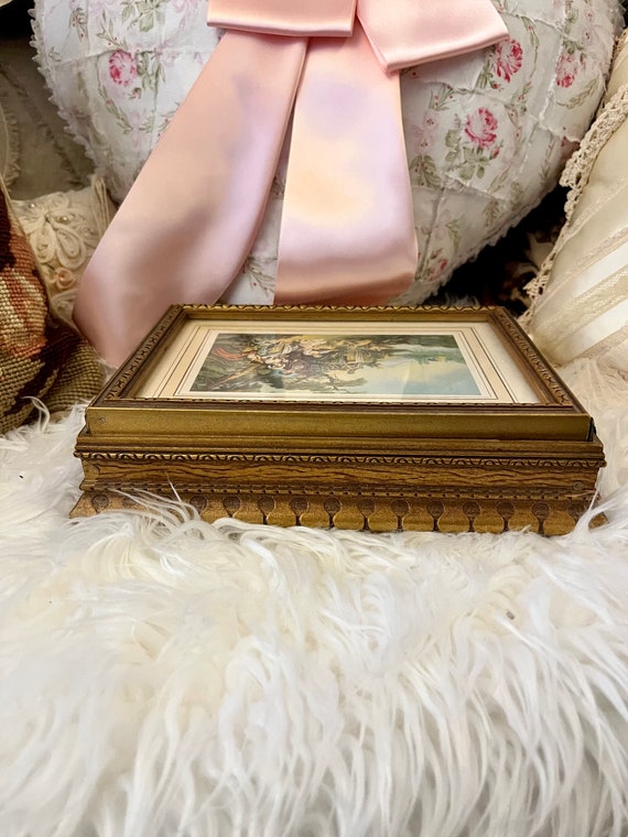 vintage jewelry trinket box, vintage victorian mi… - image 10