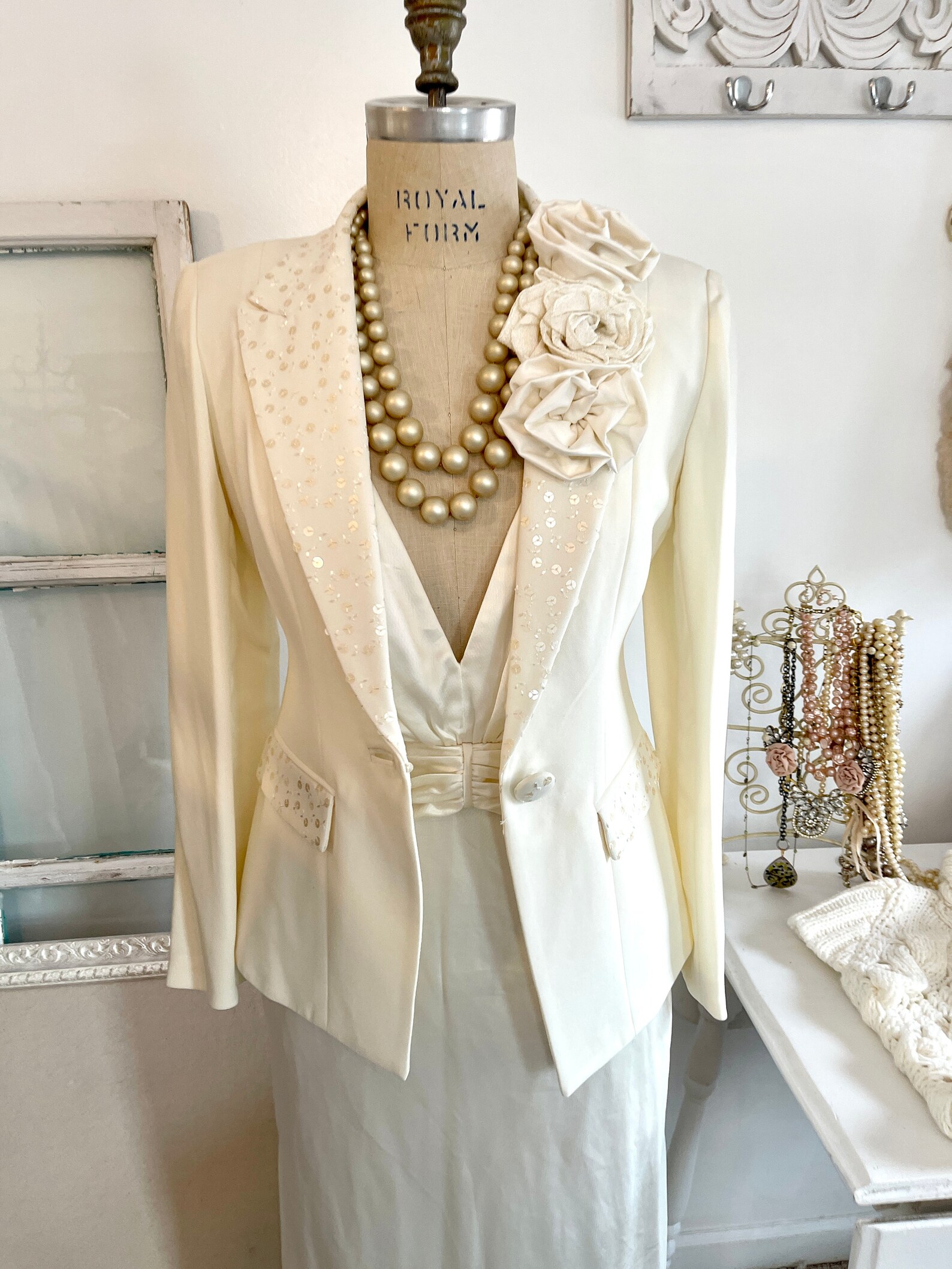 Stunning Ivory Vintage Blazer Ivory Blazers Vintage Blazers - Etsy