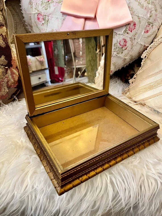 vintage jewelry trinket box, vintage victorian mi… - image 7