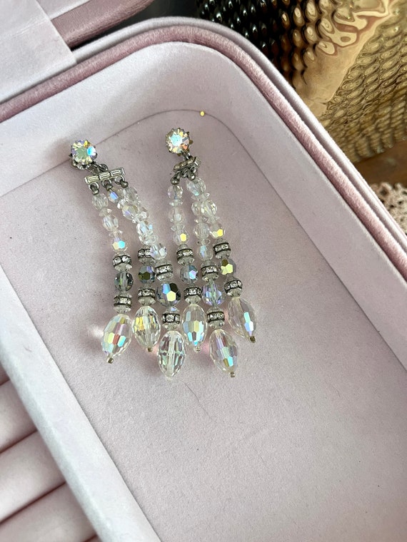 Vintage crystal earrings Gem