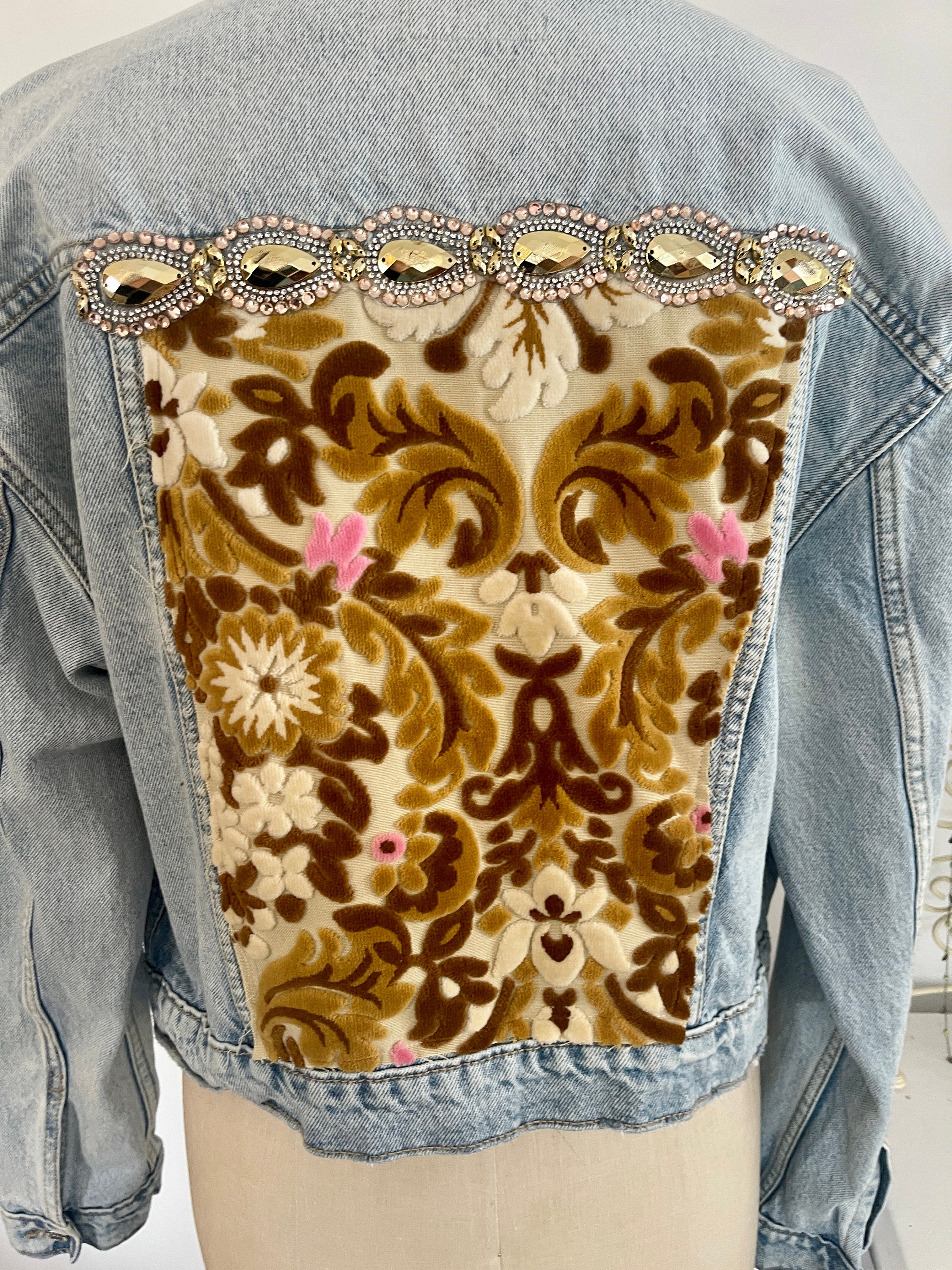 Upcycled Jean Jacket Cropped Jean Jacket Button up Jean Etsy