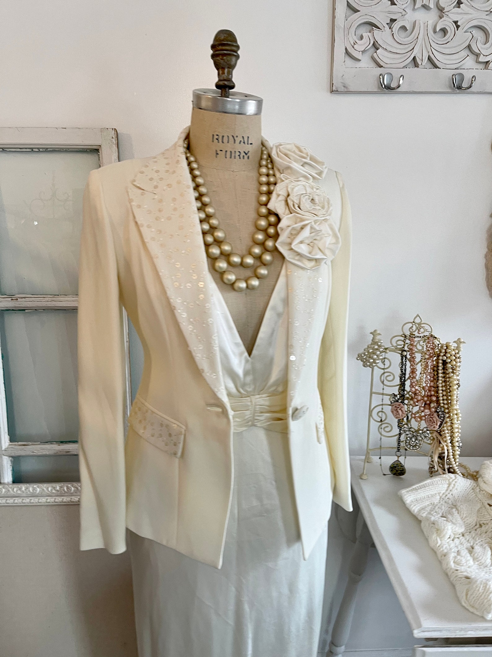 Stunning Ivory Vintage Blazer Ivory Blazers Vintage Blazers Etsy