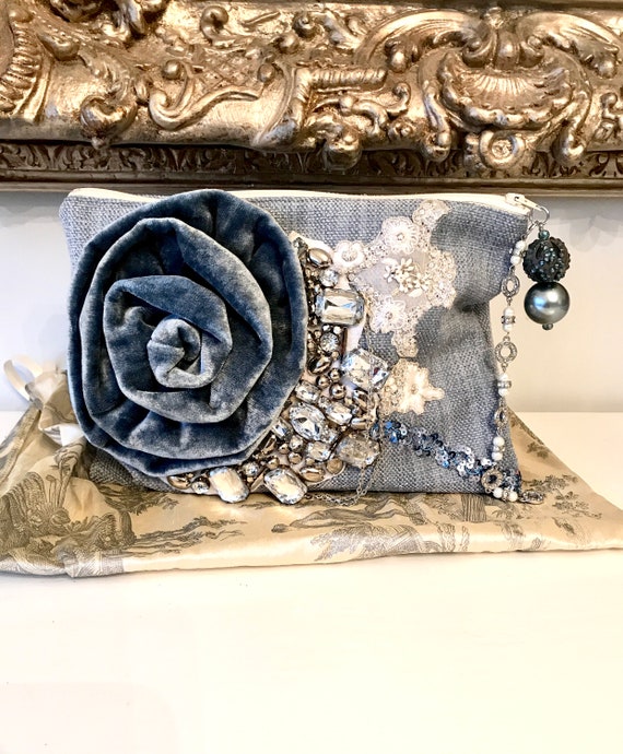 something blue clutch bag