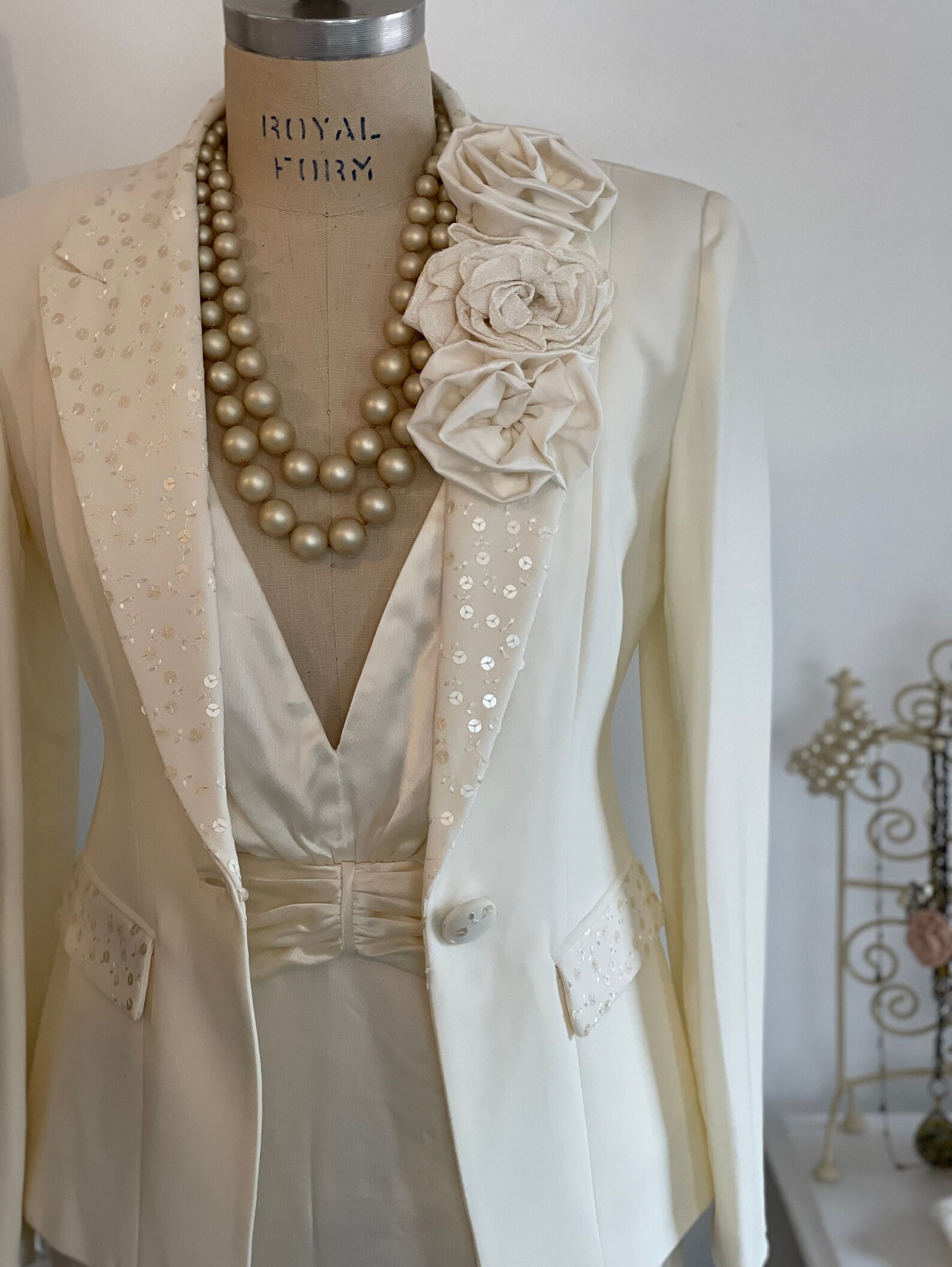Stunning Ivory Vintage Blazer Ivory Blazers Vintage Blazers - Etsy