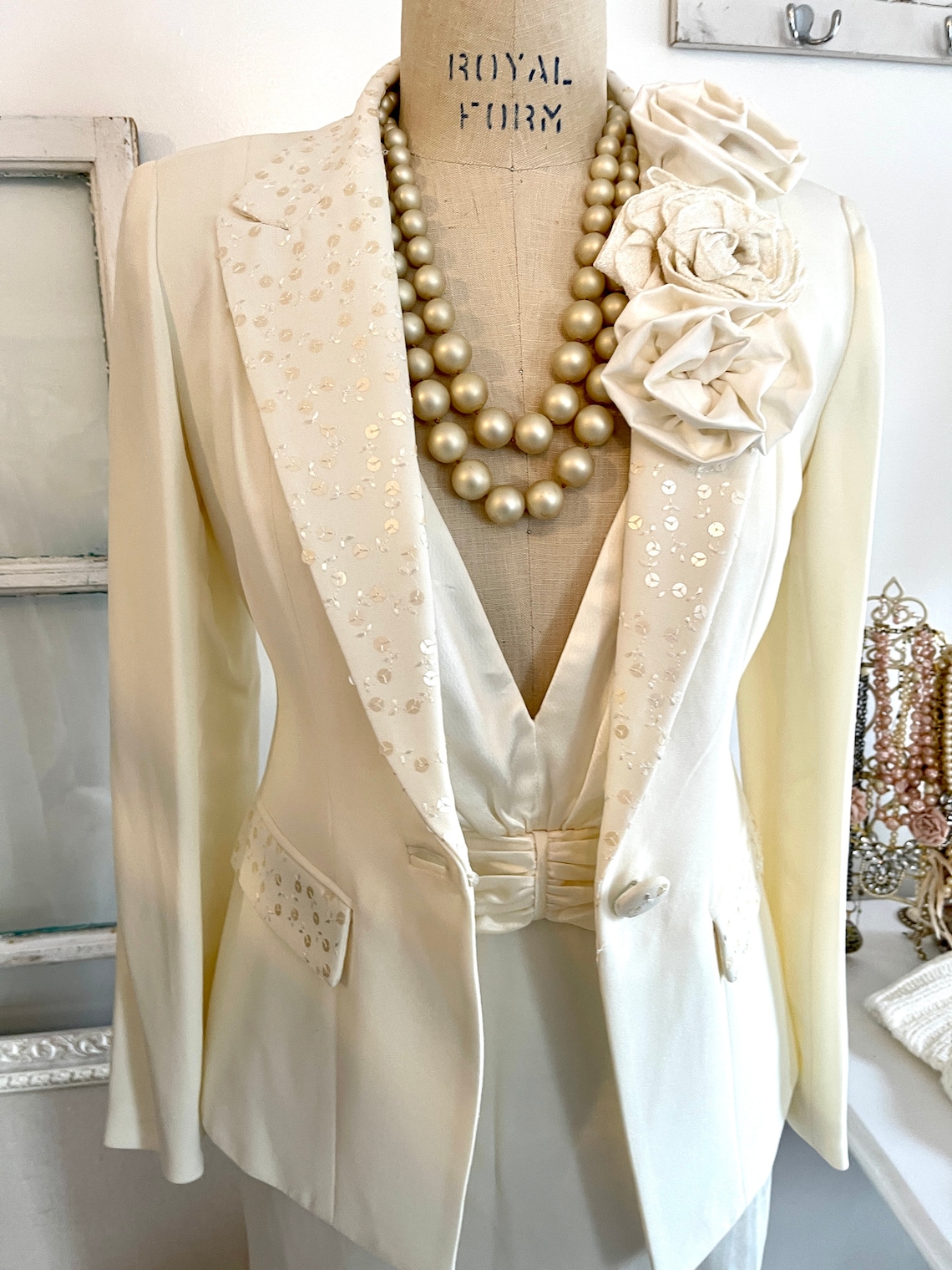 Stunning Ivory Vintage Blazer Ivory Blazers Vintage Blazers - Etsy
