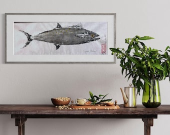 Caballa española 2 - Reproducción de impresión Gyotaku