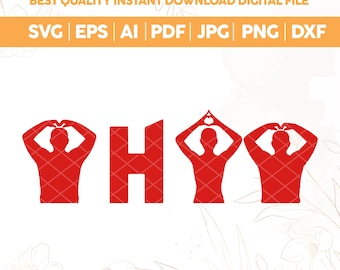 Ohio Silhouette Hands SVG PNG: Game Day Fan Pose (Digital Download Files)