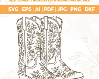 Western Cowgirl Boots Svg Png,Western Boots Svg,Country Svg,Farm Girl Svg,Ranch Svg,Rodeo Svg,Western Cut File for Cricut and Silhouette