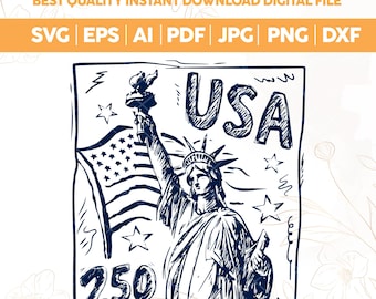 USA 250th Anniversary PNG 2026 | Retro America 1776–2026 Patriotic Design | Statue of Liberty 4th of July Sublimation,Vintage USA Shirt PNg