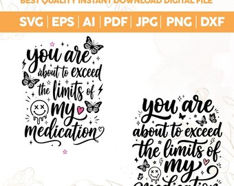 Limits Of My Medication Sarcastic SVG PNG,Funny Sarcastic Humor svg,Funny Mental Health png,Sassy Mom Checkers svg,Adult Joke png