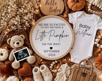 Fall Pregnancy Announcement Digital, Baby Announcement, Social Media Reveal
