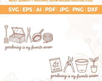 Gardening Is My Favorite Season SVG PNG, Gardening svg,Garden Lover Design,Garden Tool Shirt Design,Grandma Core Hand Drawn Doodles