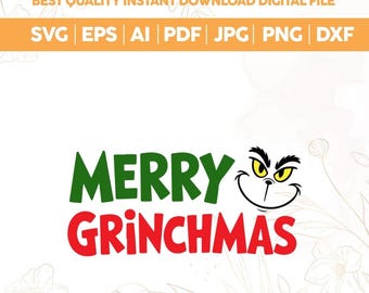Merry Grincmas SVG PNG,Grinc Face Svg, Funny Christmas Quote, Christmas png,merry Christmas png, Christmas vibes png,Cut files for cricut