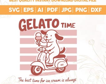 Plotter file Gelato Dog Ice Cream Roller Sweatshirt Design SVG PNG,Gelato dog svg, Cute puppy ice cream design png,Cricut