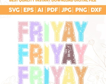 Happy Friyay Retro Png: Teacher Appreciation, Back To School (Digital Download)