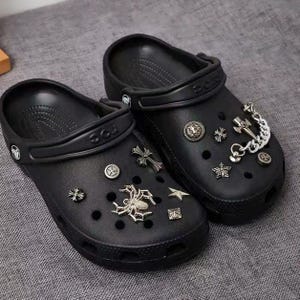Gothic Dark Shoe Charms Set, Goth Croc Accessories, Alternative Punk Shoe Decorations for Holes, Edgy DIY Gift for Him or Her