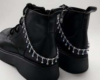 Martin Boots Pearl Chain Accessory, Removable Boot Charms, Elegant Pearl Jewelry for Combat Boots, Trendy Boot Accessories