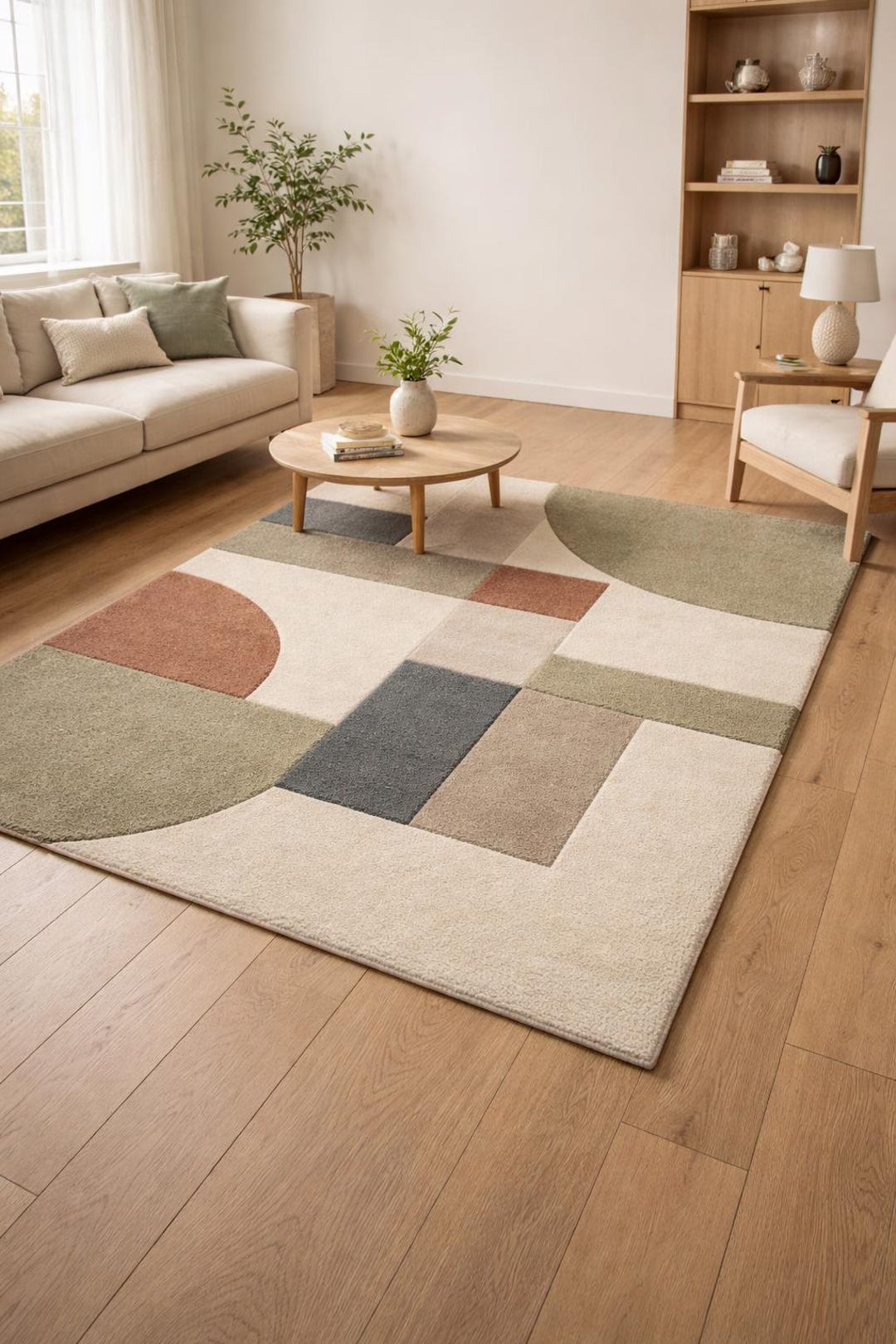 Hand-tufted Wool Rug – Modern Geometric Design, New Zealand Wool - Etsy
