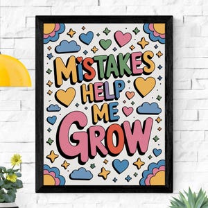 Growth Mindset Classroom Poster: Inspirational Back to School Decor (Digital Download)