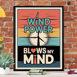 Wind Power Poster: Eco-Friendly Climate Change Art (Digital Download)
