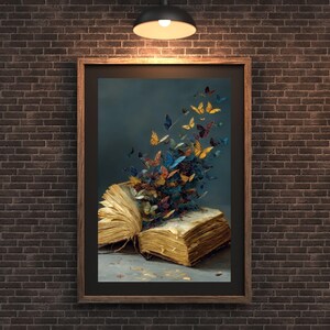 Enchanted Book Wall Art: Butterfly Fantasy Poster (Digital Download)