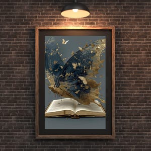 Fantasy Butterfly Book Print: Whimsical Digital Poster for Walls (Digital Download)