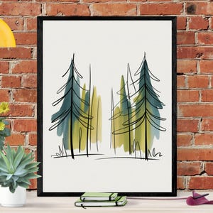 Trees Poster: Bold Earth Day Wall Art - Eco-Friendly Digital Download