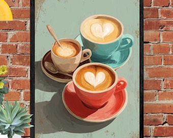 Cappuccino Poster Print: Kitchen Coffee Decor (Digital Download)
