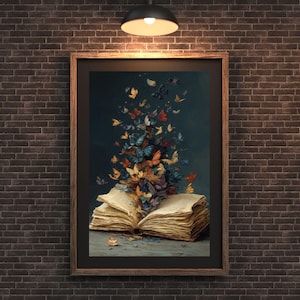 Fantasy Butterfly Book Print: Whimsical Poster for Walls (Digital Download)
