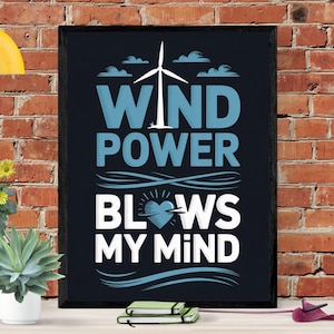 Wind Power Poster: Bold Climate Change Wall Art (Digital Download)