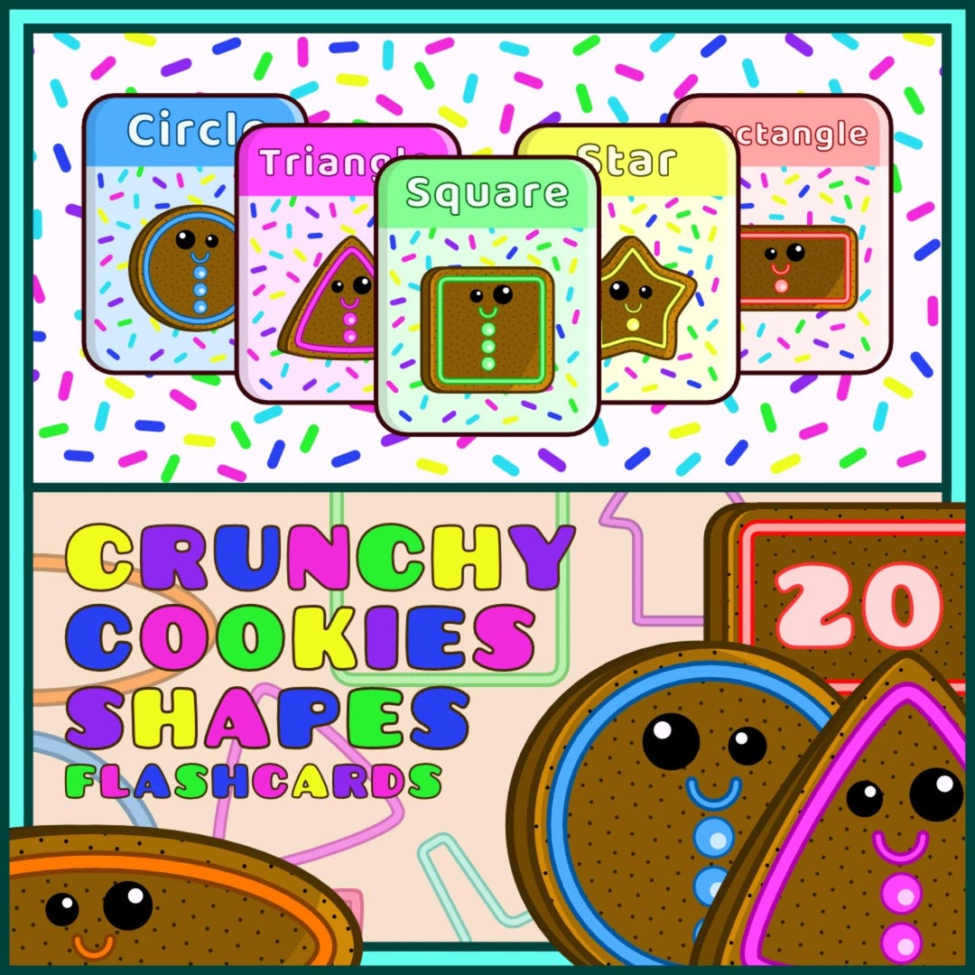 Cookie Cutter Flash Card.pdf Cookie Shapes Flashcards: Montessori Preschool Learning (digital ...