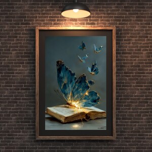Enchanted Butterfly Reading Poster: Literary Digital Wall Print (Digital Download)
