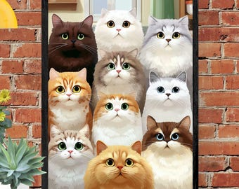 Póster de la galería de gatos: Regalo moderno para la decoración del hogar (Descarga digital)