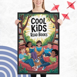 Struggling to Build a Reading Culture? This Cool Kids Read Books Poster Encourages Kids to Read More, Reading Posters, Classroom Poster