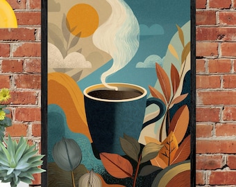 Rustic Coffee Wall Print: Farmhouse Kitchen Art (Digital Download)