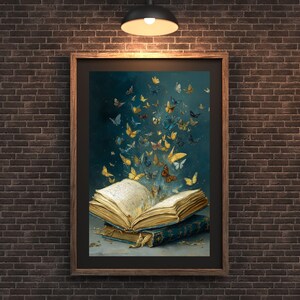 Butterfly Reading Poster: Literary Wall Art (Digital Download)