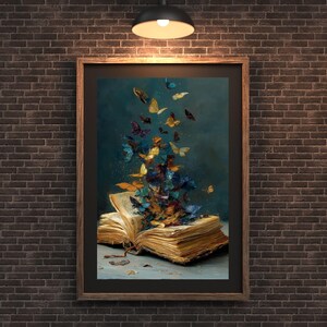 Book Lover Butterfly Poster: Whimsical Reading (Digital Download)