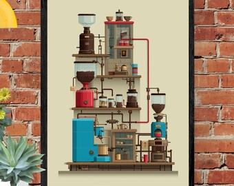 Cozy Coffee Station Poster: Kitchen Decor Print (Digital Download)