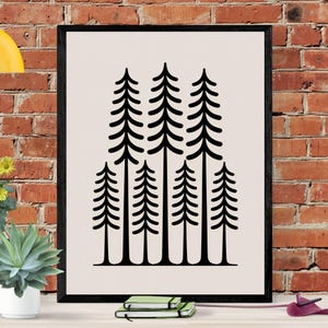 Trees Poster: Bold Earth Day Wall Art - Eco-Friendly Digital Download