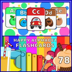 Want Faster ABC Learning? Try Happy Flashcards + Animated ABC Bonus | Preschool Matching Game Cards | Digital Download