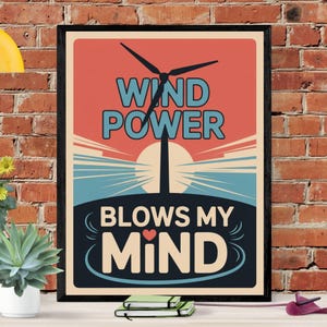 Wind Power Poster: Bold Climate Change Wall Art (Digital Download)