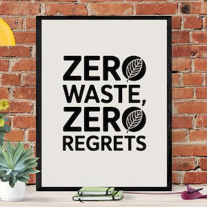 Zero Waste Poster: Bold Earth Day Art, Eco-Friendly Print (Digital Download)