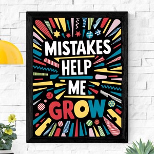 Growth Mindset Classroom Poster: Inspirational Back to School Decor (Digital Download)