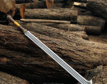 Handmade Konda Ikakalaka Sword: 5160 Carbon Steel Blade Hunting Knife